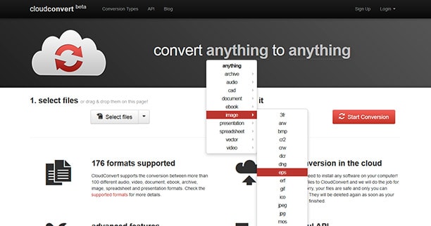 Convertir des fichiers avec cloudconvert