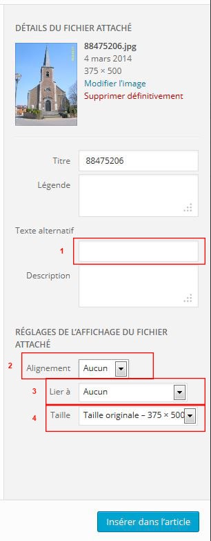 ajout image admin WordPress
